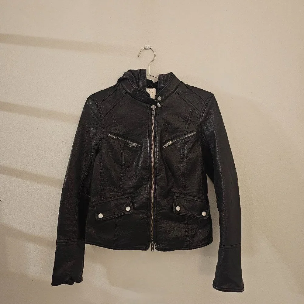 We the Free Monroe Hooded Vegan Jacket Sz S